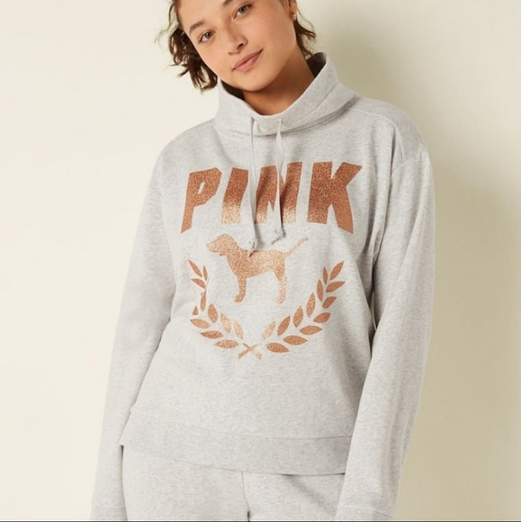 VS PINK XL COWL NECK PULLOVER SHINE NWT - Picture 2 of 4